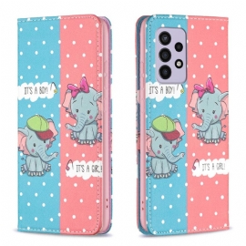 θηκη κινητου Samsung Galaxy A33 5G Θήκη Flip Μωρά Ελέφαντες