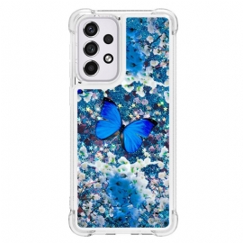 Θήκη Samsung Galaxy A33 5G Glitter Blue Butterflies