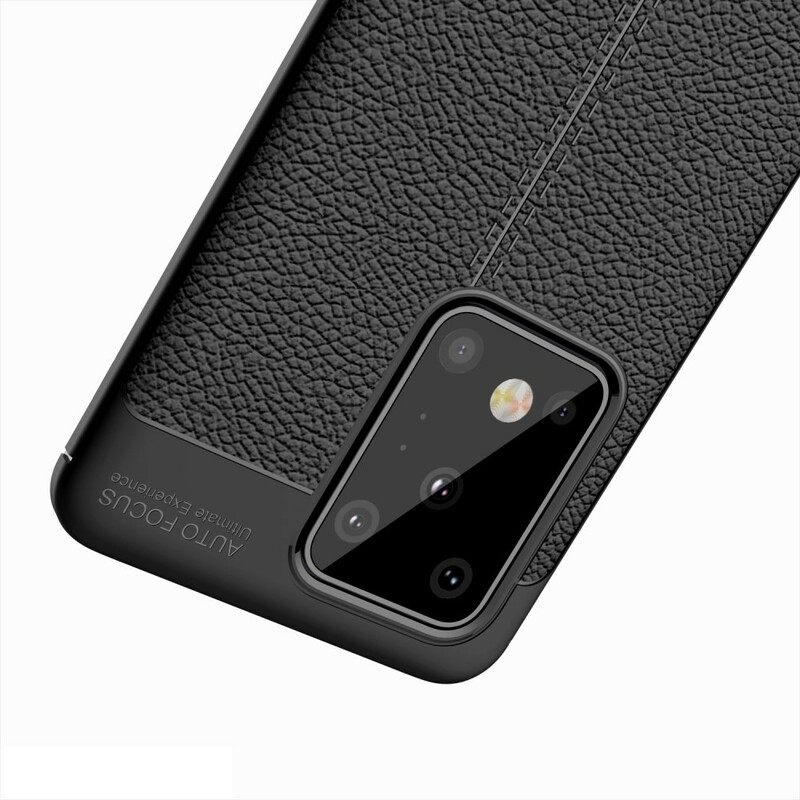 Θήκη Samsung Galaxy S20 Ultra Δερμάτινο Εφέ Litchi Διπλής Γραμμής