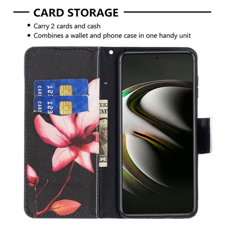 δερματινη θηκη Samsung Galaxy S22 5G Ροζ Λουλούδι