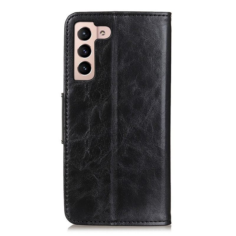 Κάλυμμα Samsung Galaxy S22 5G Διχασμένο Δερμάτινο Αναστρέψιμο Κούμπωμα