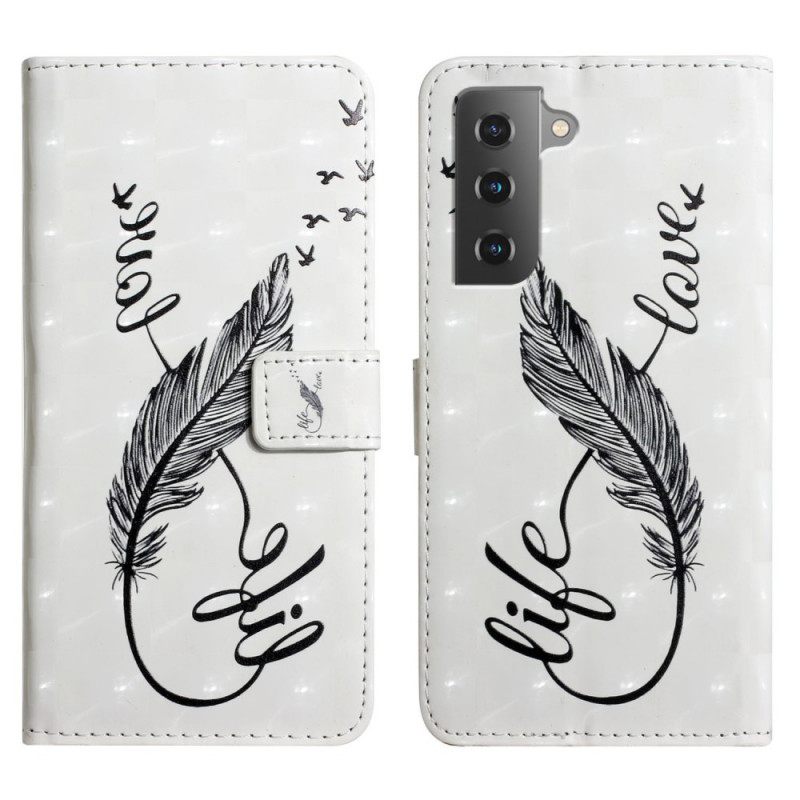 Κάλυμμα Samsung Galaxy S22 5G Feather Life And Love