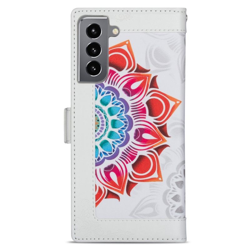 Κάλυμμα Samsung Galaxy S22 5G με κορδονι Διακόσμηση Mandala Με Λουράκι