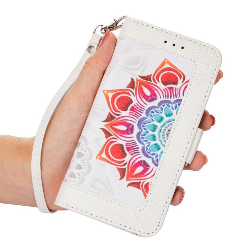 Κάλυμμα Samsung Galaxy S22 5G με κορδονι Διακόσμηση Mandala Με Λουράκι