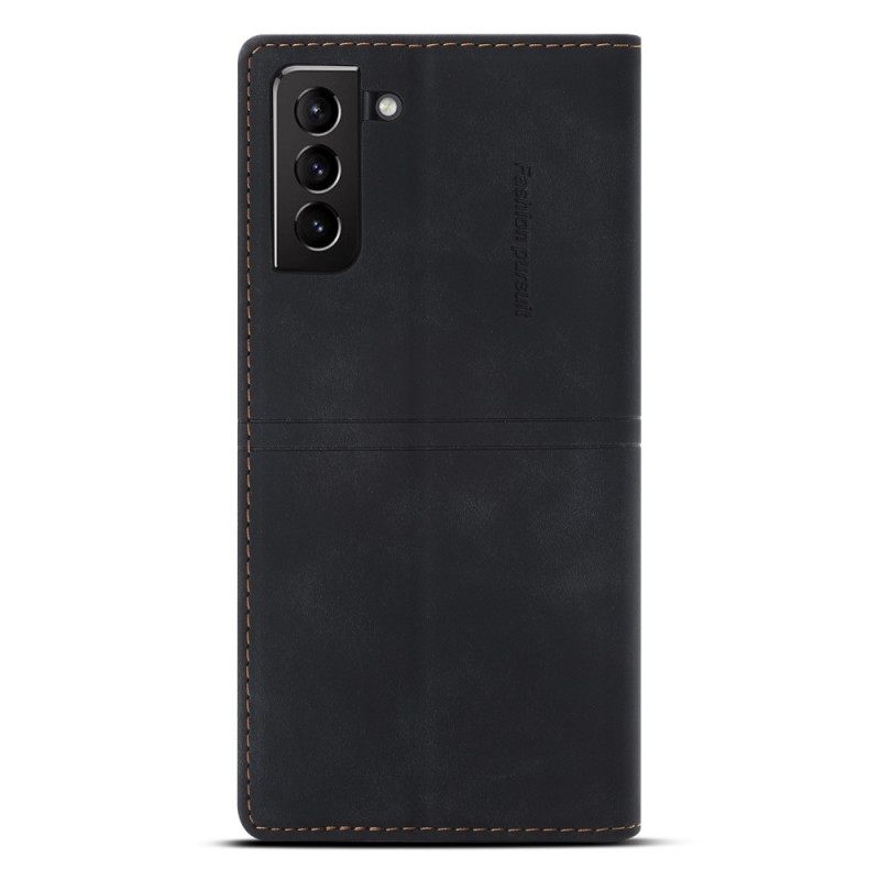θηκη κινητου Samsung Galaxy S22 5G Θήκη Flip Μαγνητικό Κούμπωμα Με Δερμάτινη Ραφή