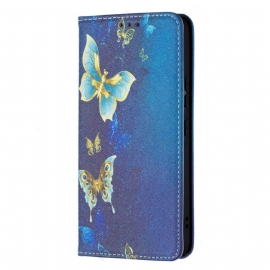 θηκη κινητου Samsung Galaxy S22 5G Θήκη Flip Χρωματιστές Πεταλούδες