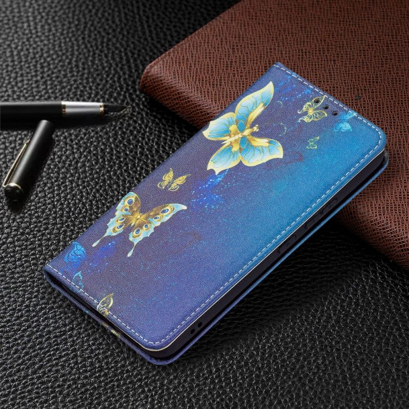 θηκη κινητου Samsung Galaxy S22 5G Θήκη Flip Χρωματιστές Πεταλούδες