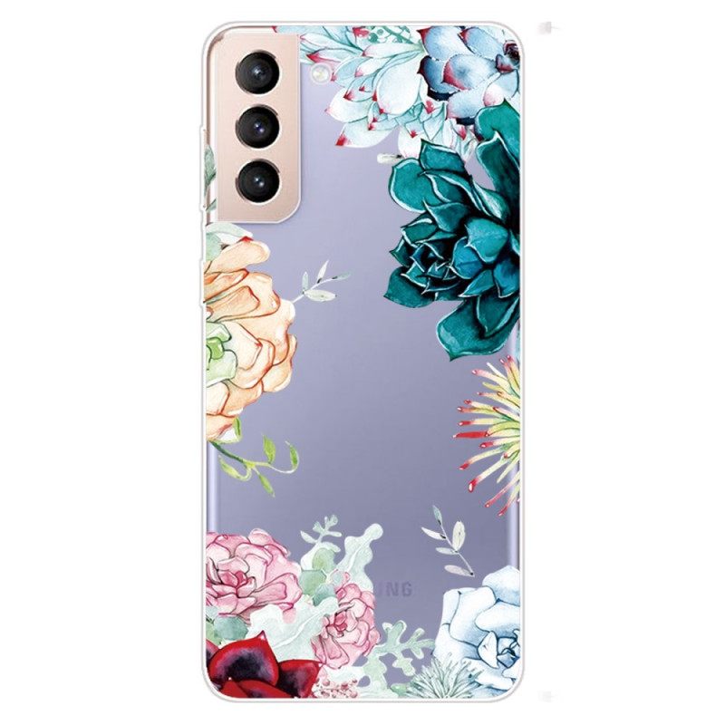 Θήκη Samsung Galaxy S22 5G Άνευ Ραφής Λουλούδια Ακουαρέλας