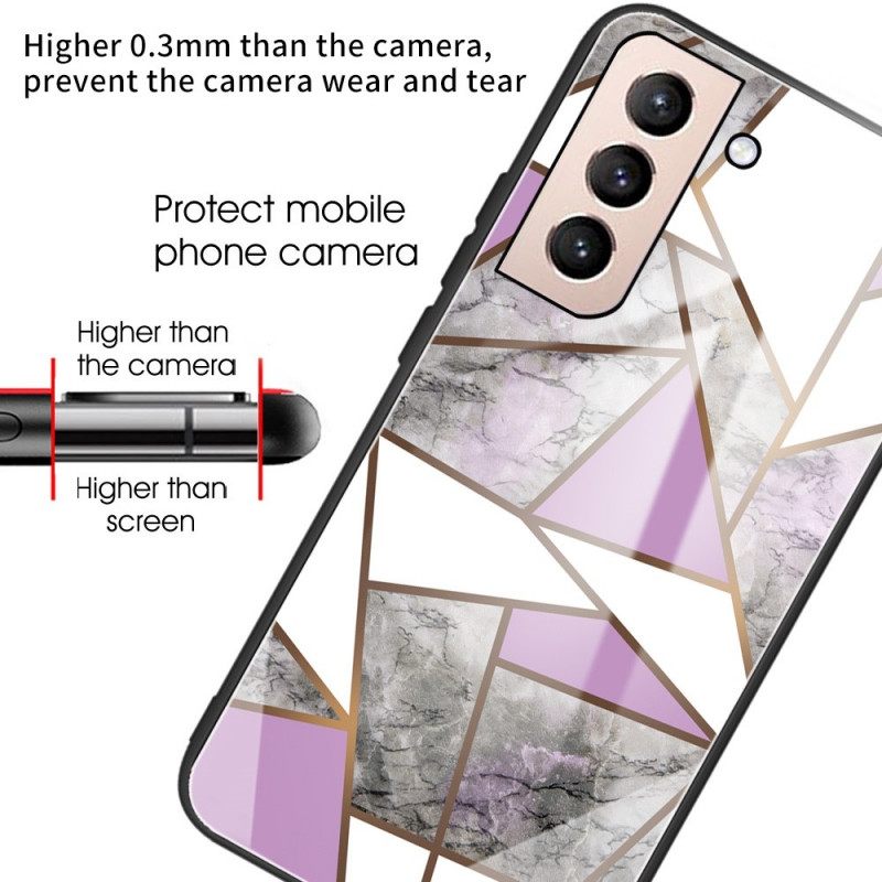 Θήκη Samsung Galaxy S22 5G Γεωμετρία Μάρμαρο Σκληρυμένο Γυαλί