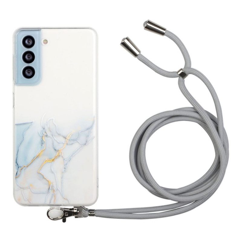 Θήκη Samsung Galaxy S22 5G με κορδονι Με Μαρμάρινο Κορδόνι
