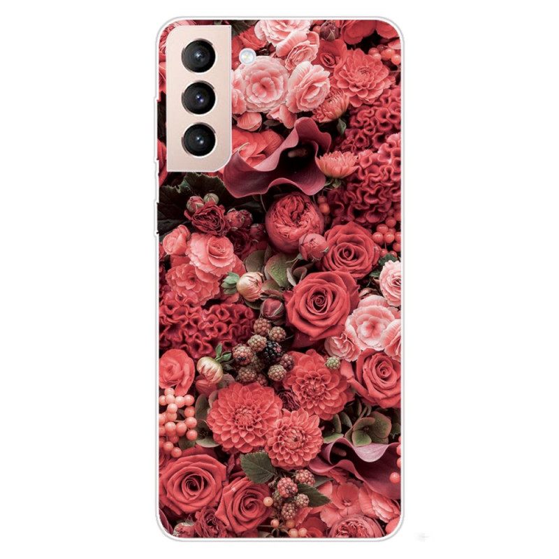 Θήκη Samsung Galaxy S22 5G Ροζ Λουλούδια