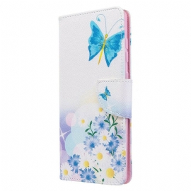 δερματινη θηκη Samsung Galaxy A71 Ζωγραφισμένες Πεταλούδες Και Λουλούδια