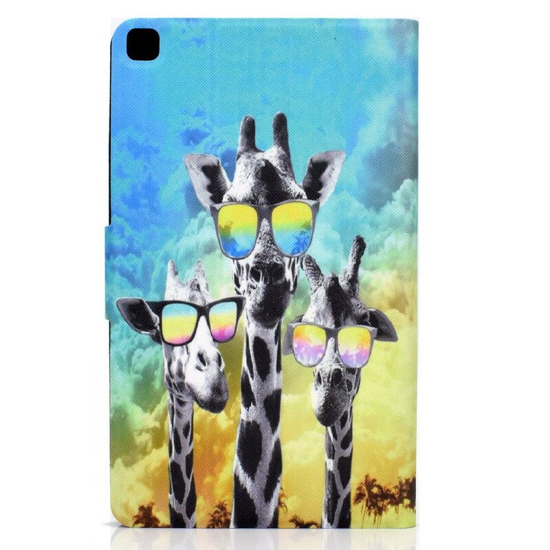 δερματινη θηκη Samsung Galaxy Tab A7 Lite Funky Giraffes