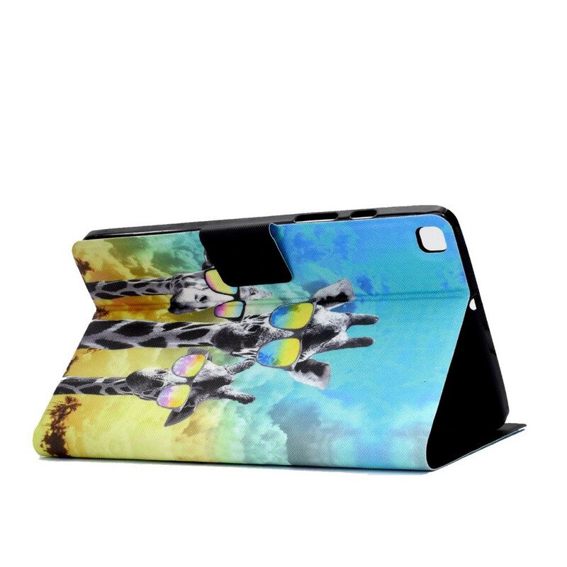 δερματινη θηκη Samsung Galaxy Tab A7 Lite Funky Giraffes