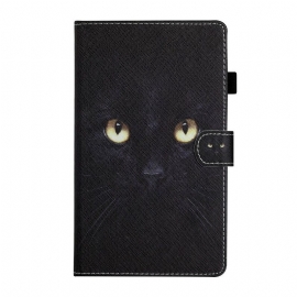δερματινη θηκη Samsung Galaxy Tab A7 Lite Μαύρα Γάτα Μάτια