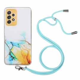 θηκη κινητου Samsung Galaxy A53 5G με κορδονι Με Μαρμάρινο Κορδόνι