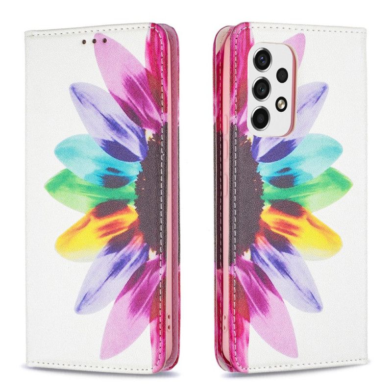 θηκη κινητου Samsung Galaxy A53 5G Θήκη Flip Λουλούδι Ακουαρέλας