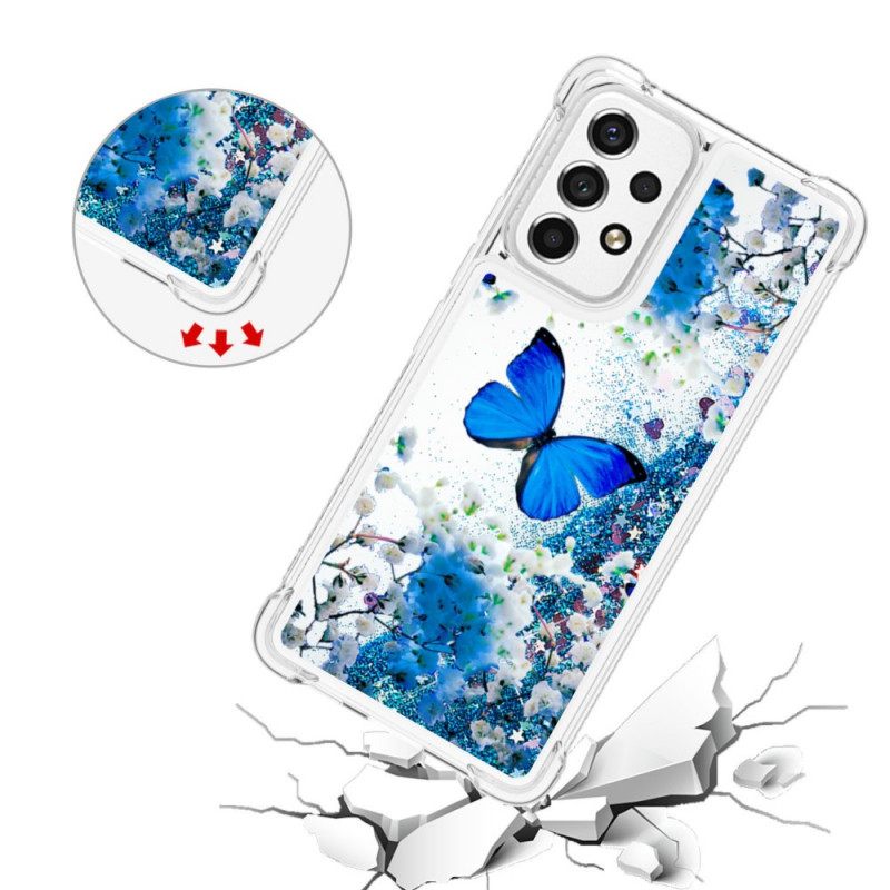Θήκη Samsung Galaxy A53 5G Glitter Blue Butterflies