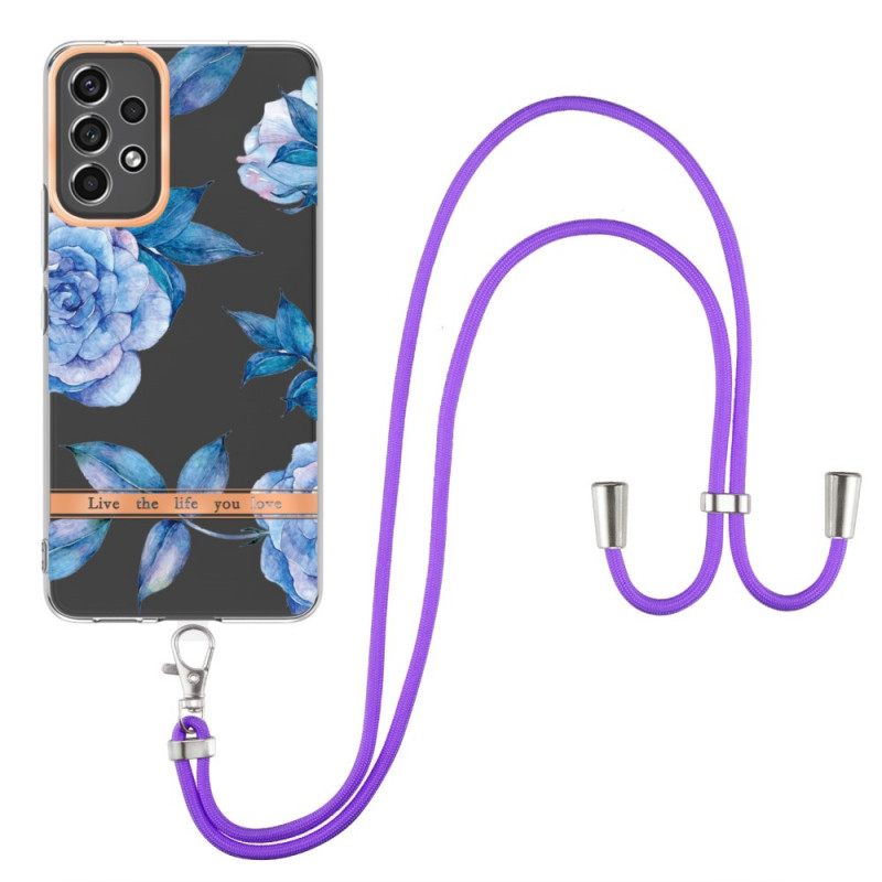 Θήκη Samsung Galaxy A53 5G με κορδονι Floral Κορδόνι