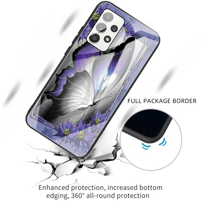 Θήκη Samsung Galaxy A53 5G Μωβ Butterfly Tempered Glass