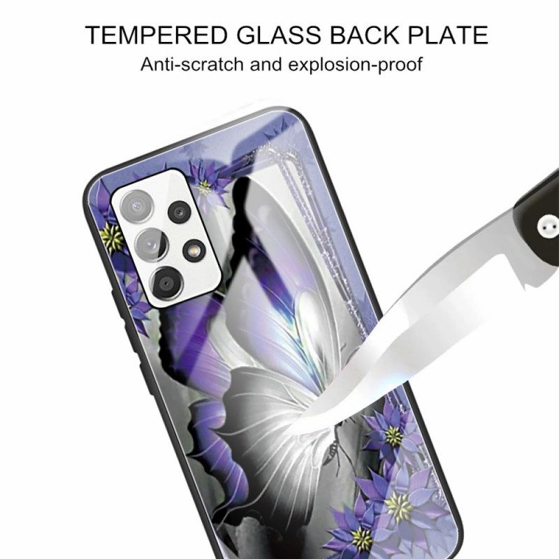 Θήκη Samsung Galaxy A53 5G Μωβ Butterfly Tempered Glass