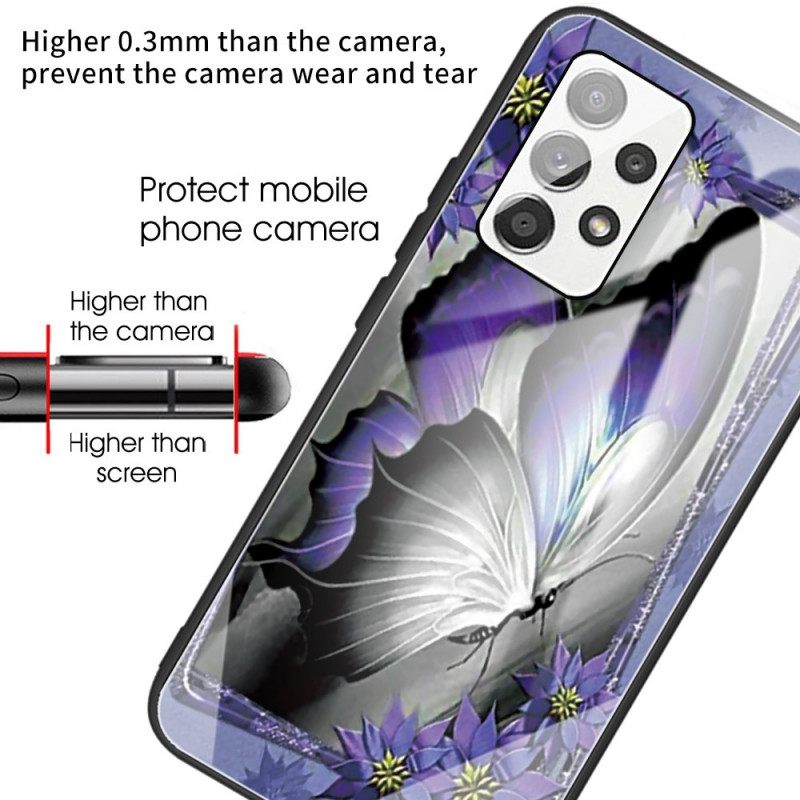 Θήκη Samsung Galaxy A53 5G Μωβ Butterfly Tempered Glass