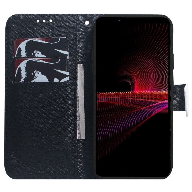 Κάλυμμα Sony Xperia 1 IV με κορδονι Λευκά Λουλούδια