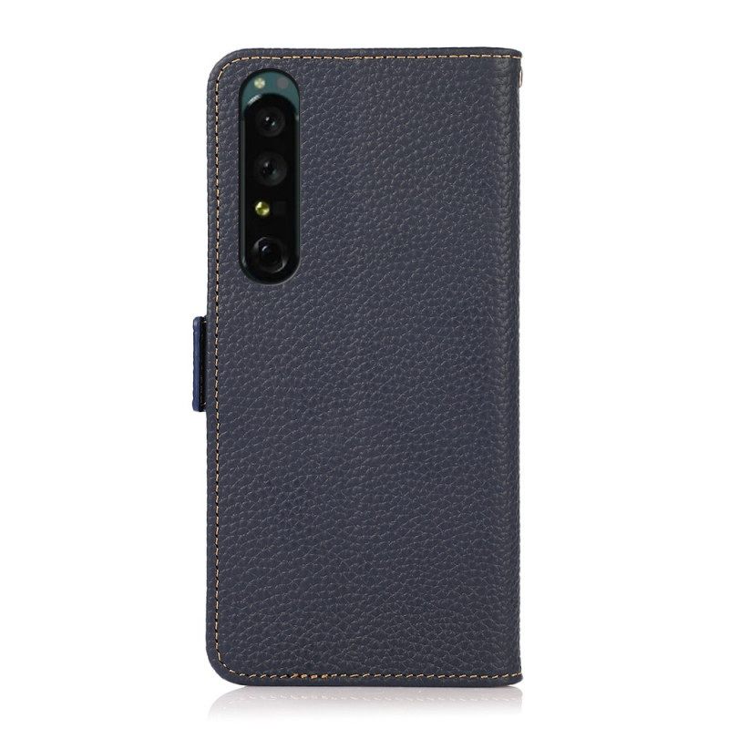 Θήκη Flip Sony Xperia 1 IV Litchi Leather Khazneh Rfid