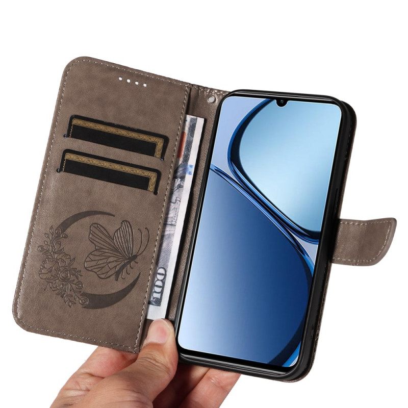 Δερματινη Θηκη Realme C61 Γραφική Πεταλούδα Σιλικόνης