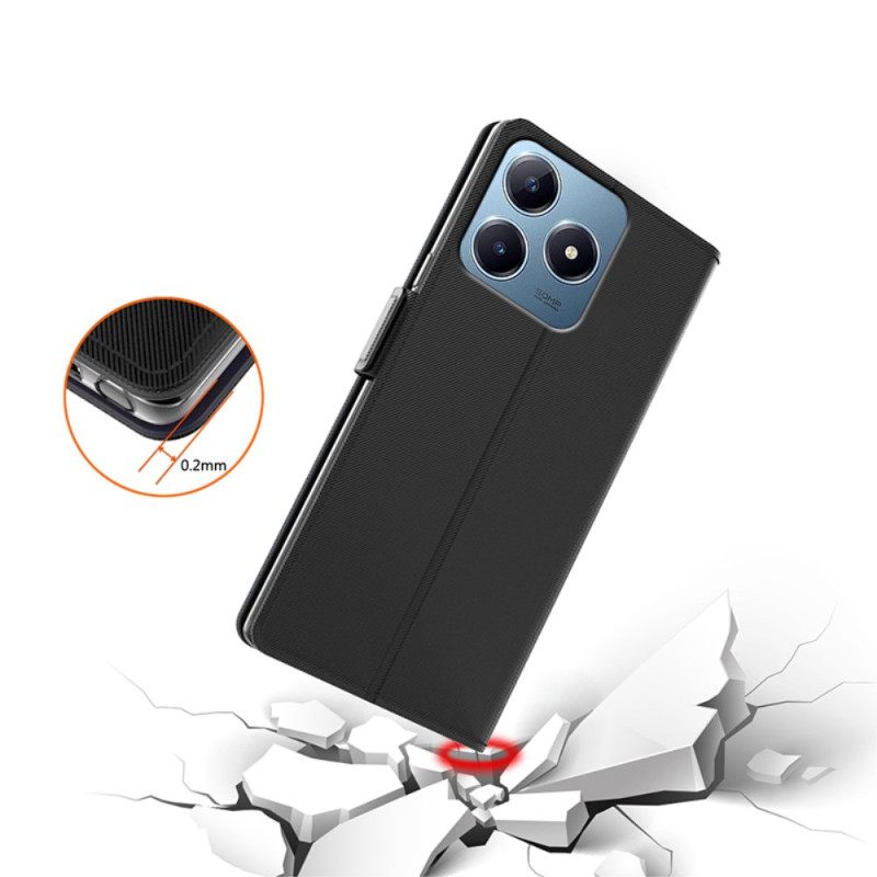 Δερματινη Θηκη Realme C61 Καθρέφτης Και Θήκη Για Κάρτες Σιλικόνης