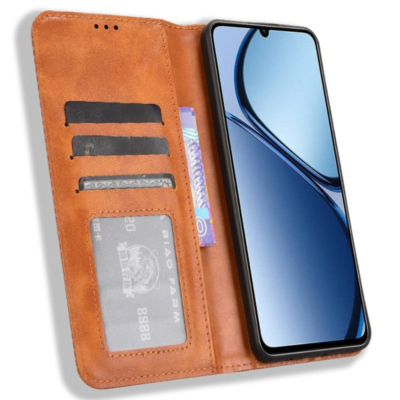 Δερματινη Θηκη Realme C61 Vintage Περίγραμμα Σιλικόνης