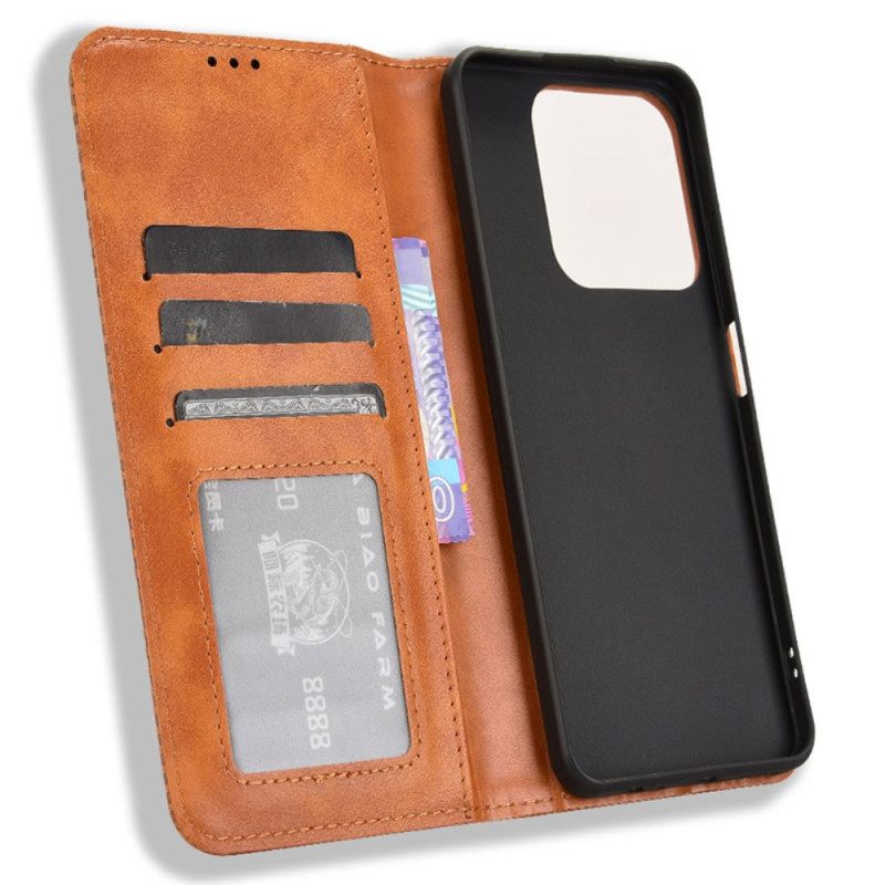 Δερματινη Θηκη Realme C61 Vintage Περίγραμμα Σιλικόνης
