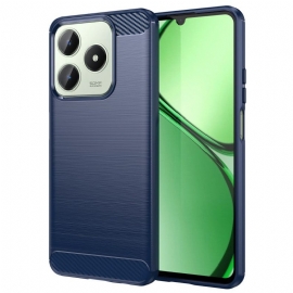 Κάλυμμα Realme C61 Βουρτσισμένο Ανθρακονήματα Σιλικόνης