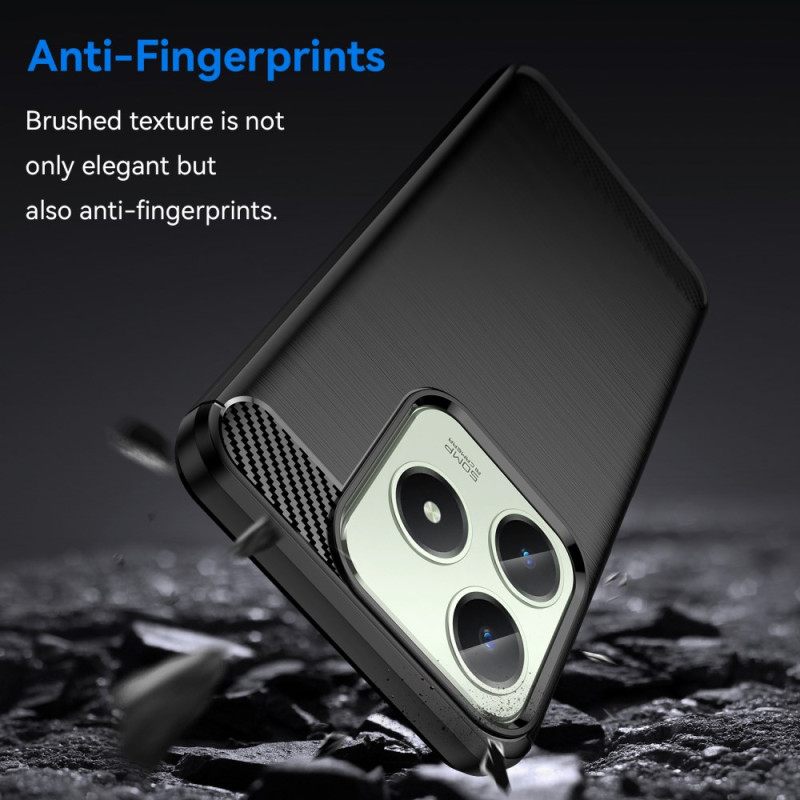 Κάλυμμα Realme C61 Βουρτσισμένο Ανθρακονήματα Σιλικόνης