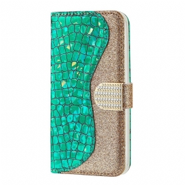 δερματινη θηκη Samsung Galaxy S21 FE Crocodile Diamonds
