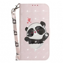 Κάλυμμα Samsung Galaxy S21 FE με κορδονι Panda Love With Strap