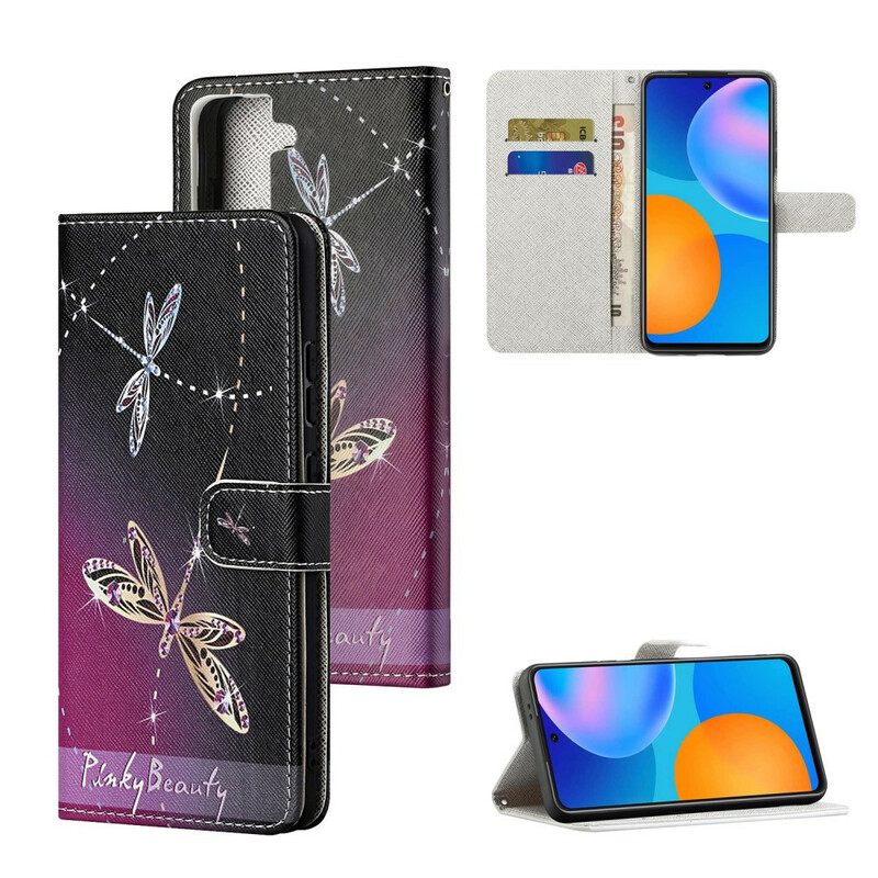Κάλυμμα Samsung Galaxy S21 FE με κορδονι Strappy Dragonflies