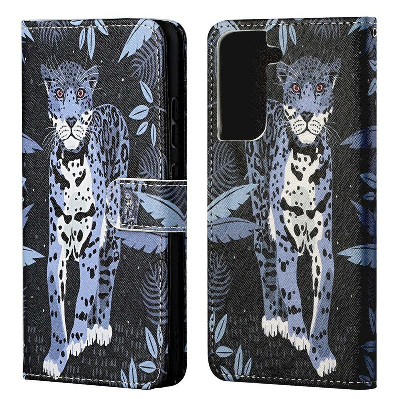 Κάλυμμα Samsung Galaxy S21 FE με κορδονι Strappy Leopard