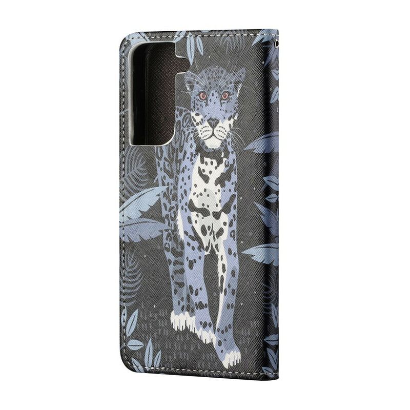 Κάλυμμα Samsung Galaxy S21 FE με κορδονι Strappy Leopard