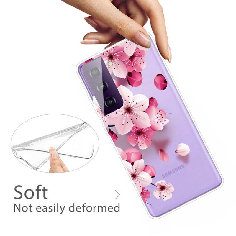 Θήκη Samsung Galaxy S21 FE Μικρά Ροζ Λουλούδια