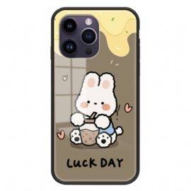 θηκη κινητου iPhone 15 Pro Max Milk Tea Rabbit Tempered Glass