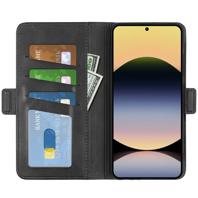 Δερματινη Θηκη Xiaomi Redmi Note 14s Διπλό Μαγνητικό Κούμπωμα