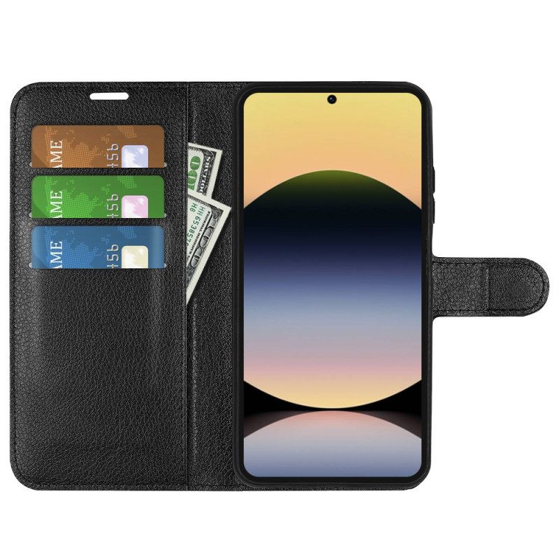 Δερματινη Θηκη Xiaomi Redmi Note 14s Κλασικό Δέρμα Από Τεχνητό Δέρμα Λίτσι