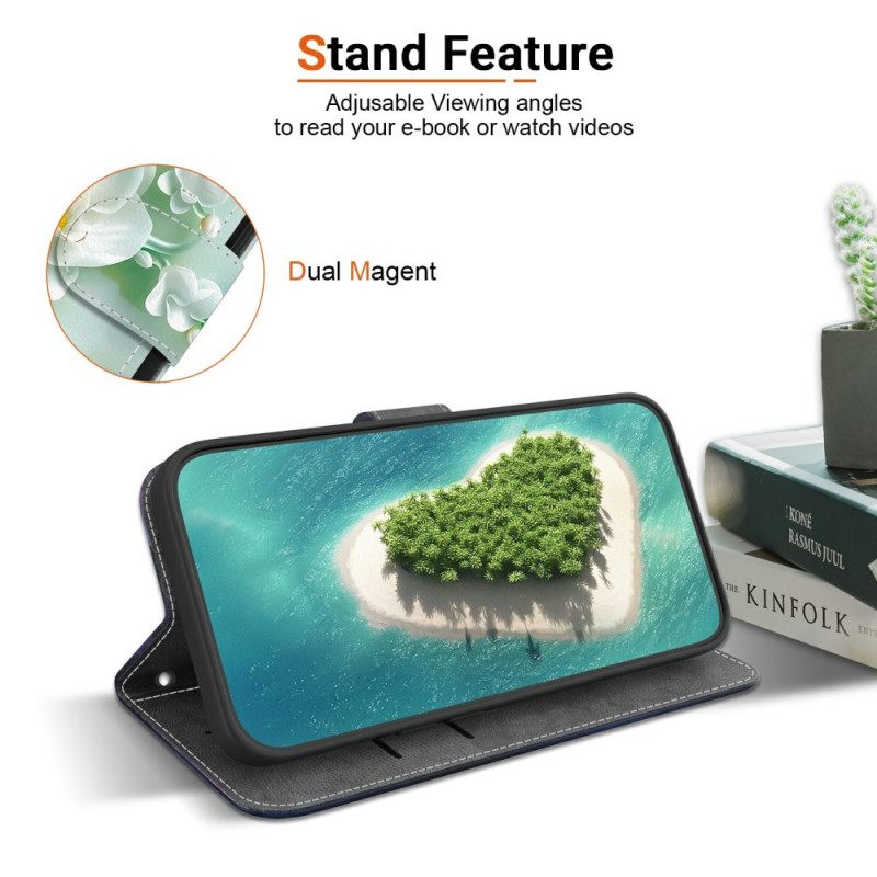 Δερματινη Θηκη Xiaomi Redmi Note 14s Λουλούδι Νεφρίτη