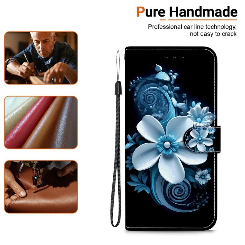 Δερματινη Θηκη Xiaomi Redmi Note 14s Μαύρη Ορχιδέα Σιλικόνης