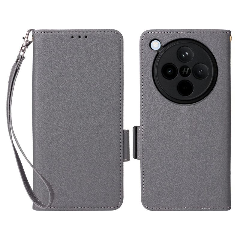 Δερματινη Θηκη Oppo Find X8 Λουρί Με Τεχνητό Δέρμα Lychee Σιλικόνης