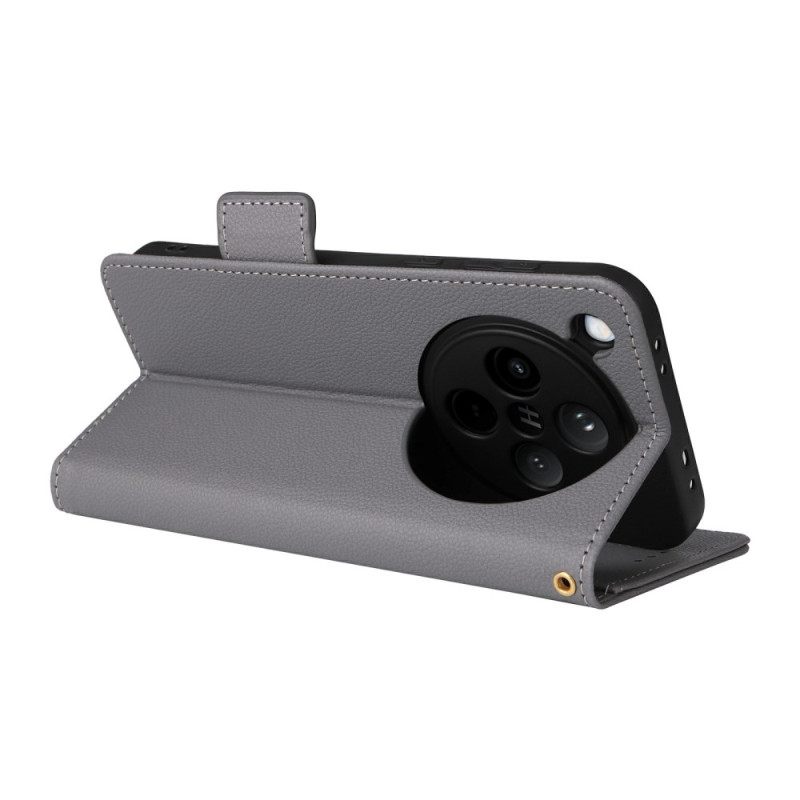 Δερματινη Θηκη Oppo Find X8 Λουρί Με Τεχνητό Δέρμα Lychee Σιλικόνης