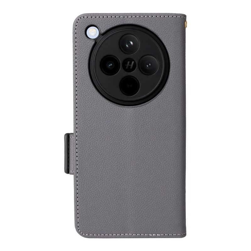 Δερματινη Θηκη Oppo Find X8 Λουρί Με Τεχνητό Δέρμα Lychee Σιλικόνης