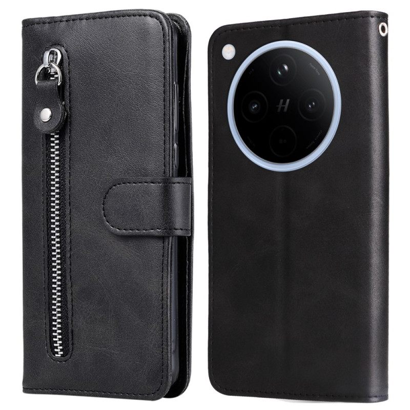 Δερματινη Θηκη Oppo Find X8 Τσέπη Με Φερμουάρ Σιλικόνης