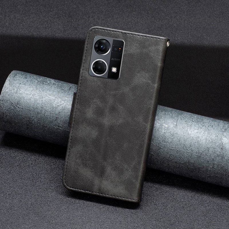 Θήκη Flip Oppo Reno 7 Λοξό Κούμπωμα